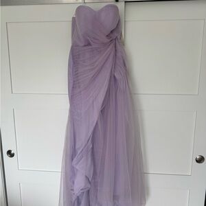 Strapless Lilac Evening Gown - Elegant Tulle Dress